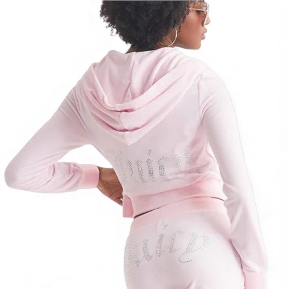 NWT OG BIG BLING VELOUR TRACK HOODIE IN SOFT GLOW - SIZE L